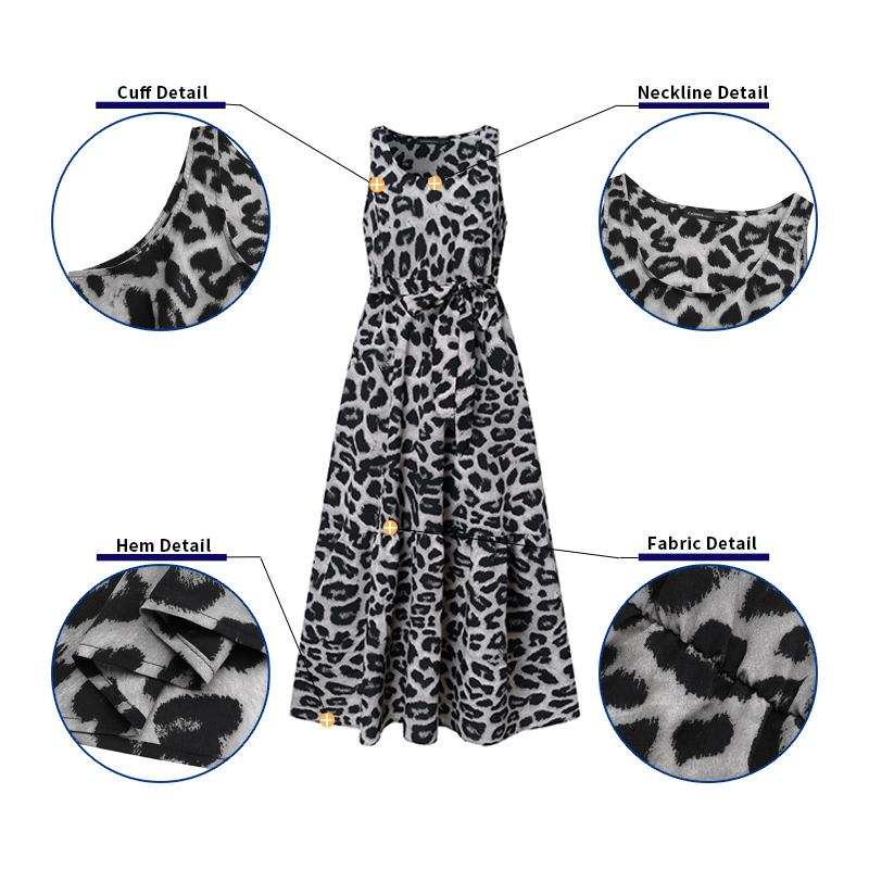 Celmia Летнее женское свободное праздничное длинное платье с леопардовым принтом без рукавов, элегантное повседневное свободное платье трапециевидной формы большого размера