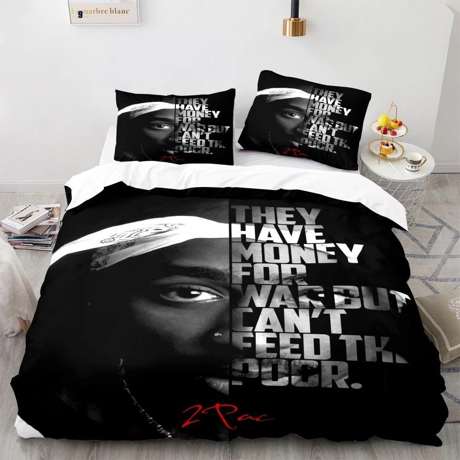 Новый комплект постельного белья Tupac 2 Pac Односпальный Twin Full Queen King Size Tupac 2 Pac Комплект для кровати Взрослые Мальчики Кавайные Комплекты с пододеяльником 3D