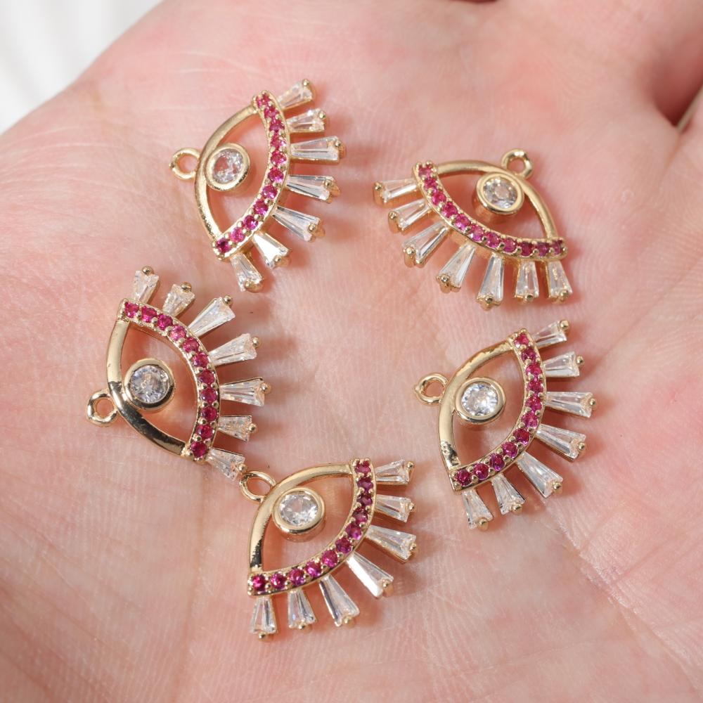 Eye Zirconia Pendant Charms for Handmade Jewelry Accessories