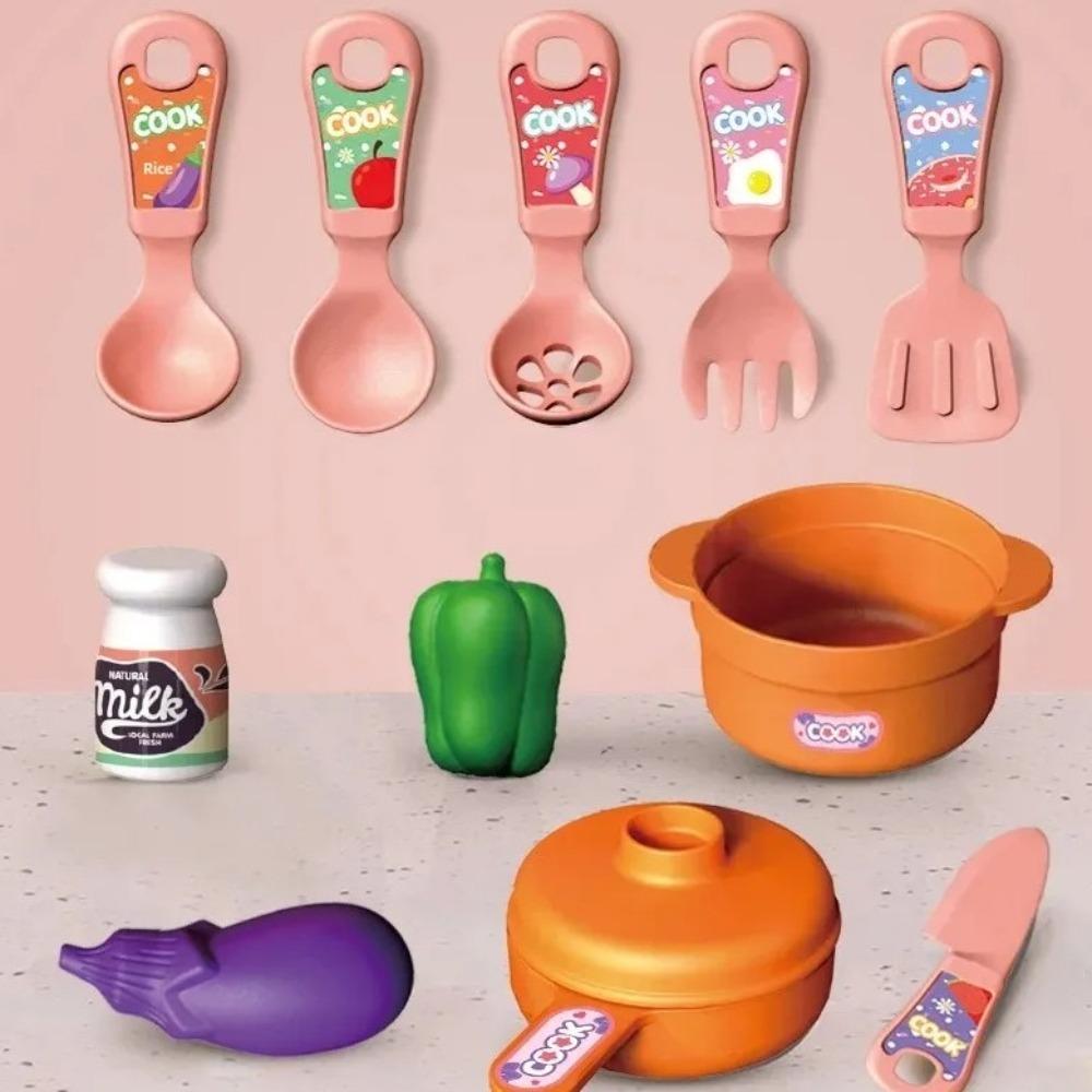Mini Children Kitchen Toys Set Cook Food Pretend Play Role Toys Kitchen Counter Play Set Kids Gift