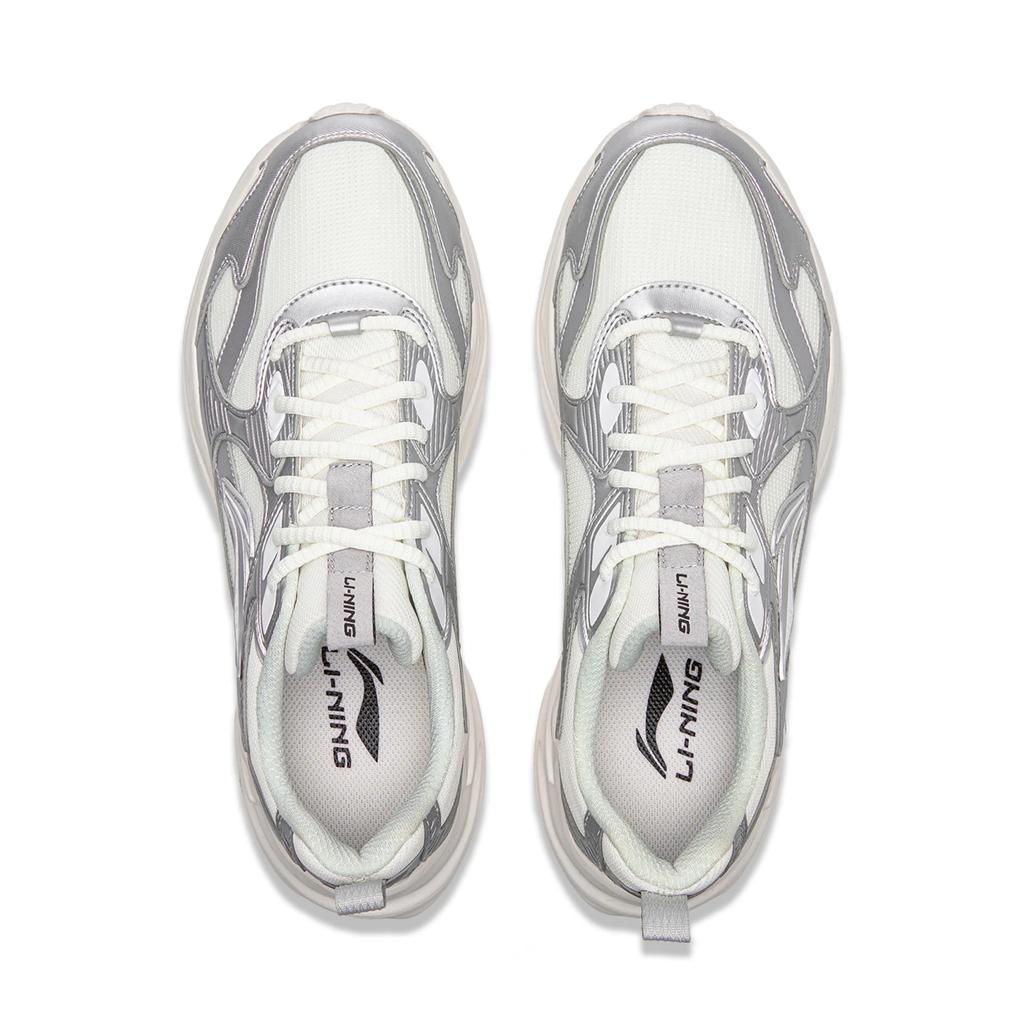 Li Ning Спортивная Коллекция Жизни Модный Тренд Амортизация Отскок Низкие Повседневные Кроссовки Мужские Бежевый Серебристый AGLV173-2