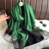 Large Women Hijab Shawls Solid Color Long Shawls Fashion Luxury Silk Scarf  Girl