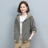 Jacket Women Fall and Spring Slim Short Section Hooded Cardigan Top Casual Versatile Comfortable Zipper Jacket