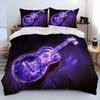 3D Classical Guitar Electric Guitar Bedding Set Punk Rock Music Duvet Cover Set Quilt Cover Queen Size For Kids Boys Young Man