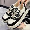 White Shoes Women's Shoes Spring New Leather Sneakers Thick Sole Height Increasing Women's Casual and Lightweight Sneaker