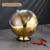 Stainless Steel Oblique Sauce Bowl with Lid Spherical Bowl Hot Pot Buffet Seasoning Basket Bowl Jar Plate Container Salad