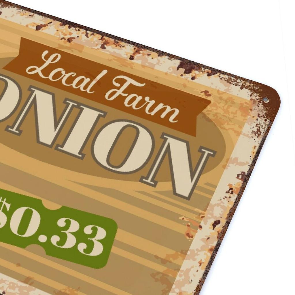 1 Pack Retro Metal Wall Art Décor, Distressed Plate Design, Ideal for Bar Café Restaurant or Home Living Room Kitchen Indoor Decoration