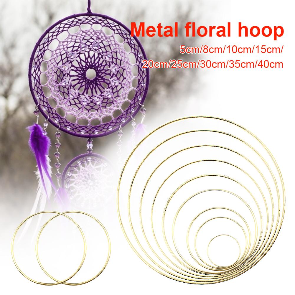 10/15/20/25/30/35/40cm Handmade Hoop Rings For Dream Catchers DIY Crafts Wedding Wind Chime Gold Metal Macrame Home Decoration