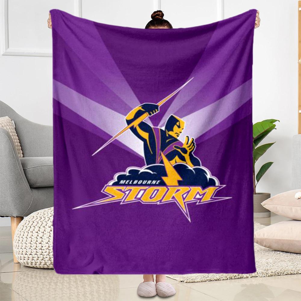 Melbourne Storm Team Logo blankets Suitable for sofas, travel, living rooms also a good gift for friends and family Suitable for all seasons.