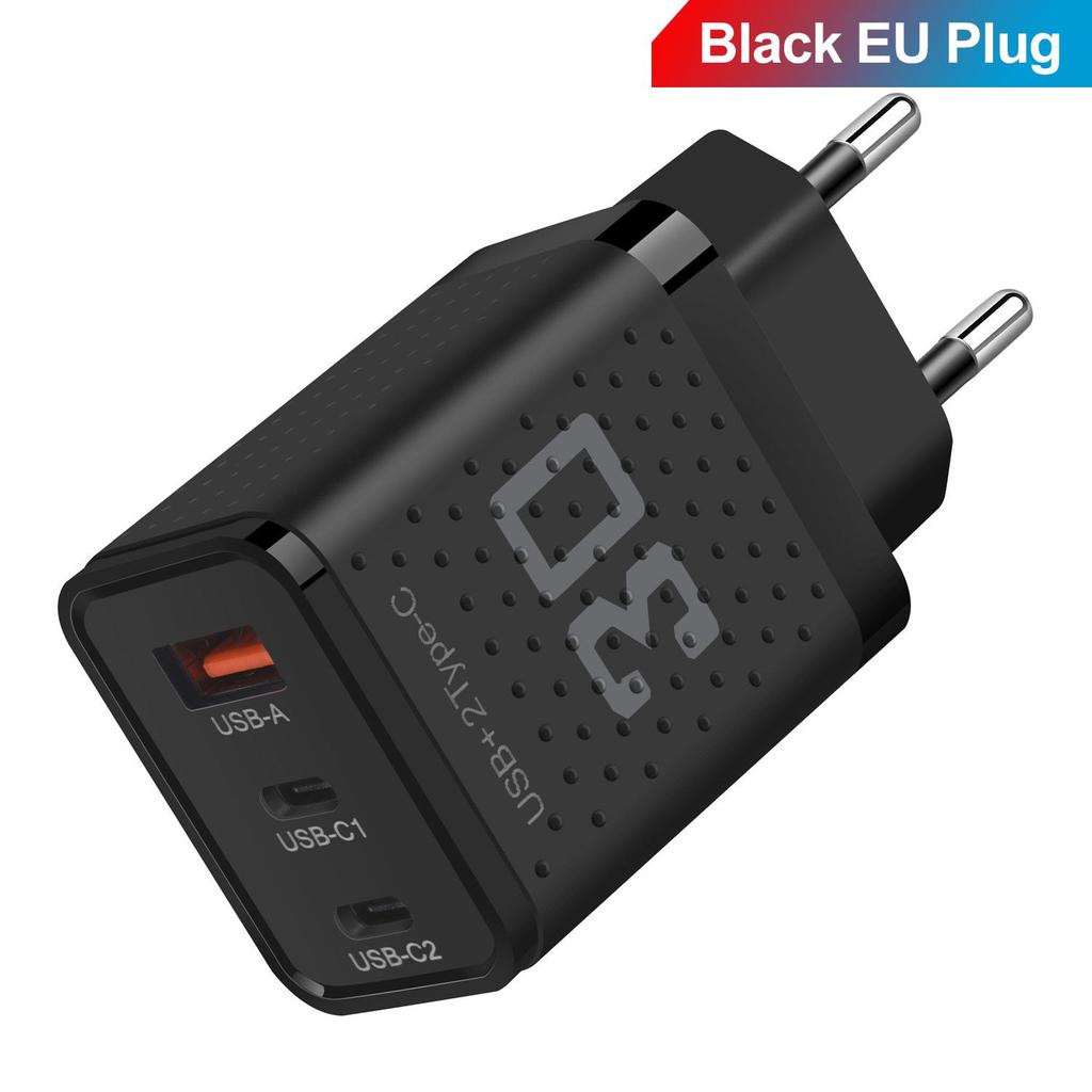 Двойное PD+USB зарядное устройство 2,4 А: Дорожный адаптер US/EU/UK