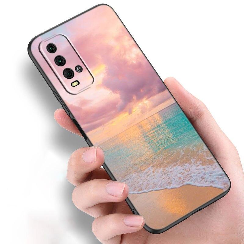 Чехол для телефона Sunset Beach Sea для Xiaomi Redmi Note 10 9 Pro Max 10S 10T 9A 9C 9S 9T 8A 8T 8 7 Pro, мягкий черный чехол из ТПУ