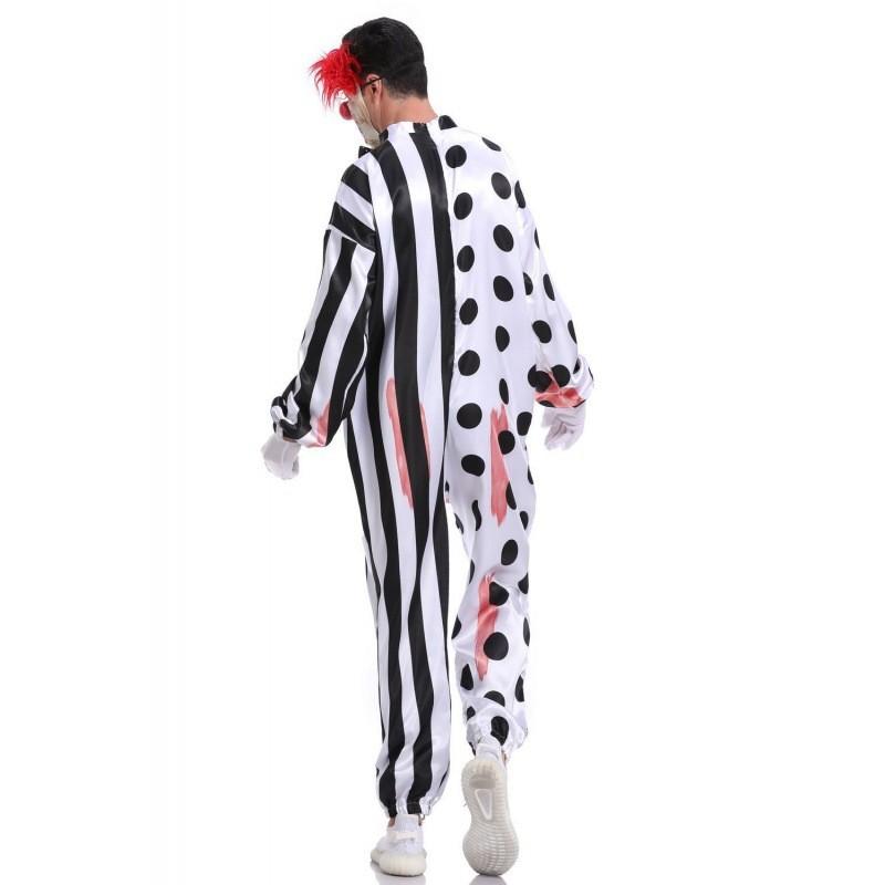 Gruesome Bloodied Clown Costume Stylish Polyester Blend For Themed Parties