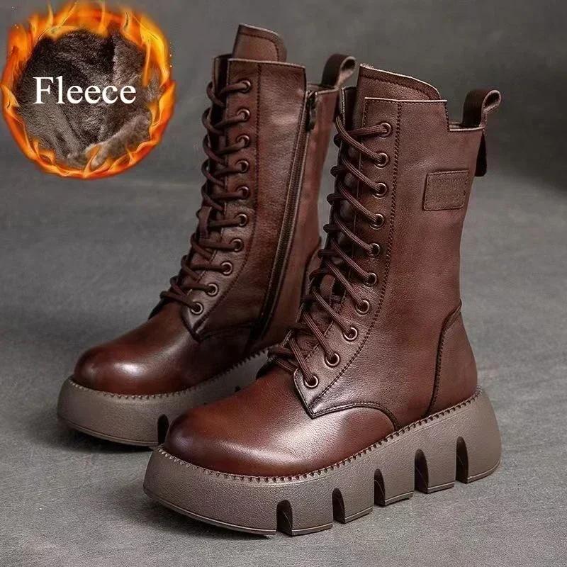 Мода Новая Мода Женские Ботильоны Зимние Плюшевые Теплые Платформа Молния обувь Женские Водонепроницаемые Ботинки Botas De Mujer Ботфорты 2025