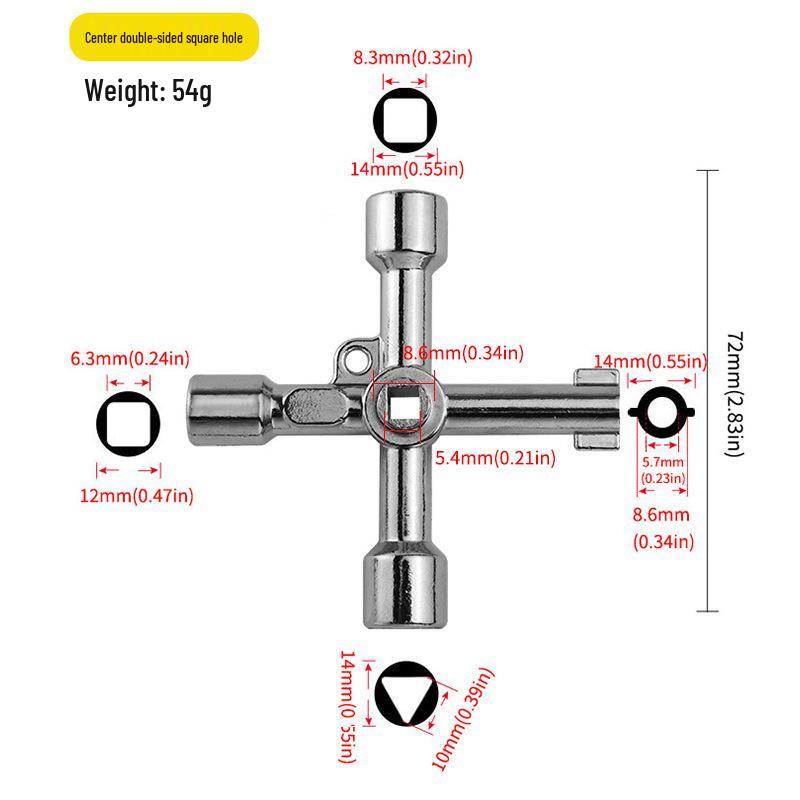 Многофункциональный треугольный ключ для электрических шкафов, лифтов, крестовых ключей и клапанов водомеров