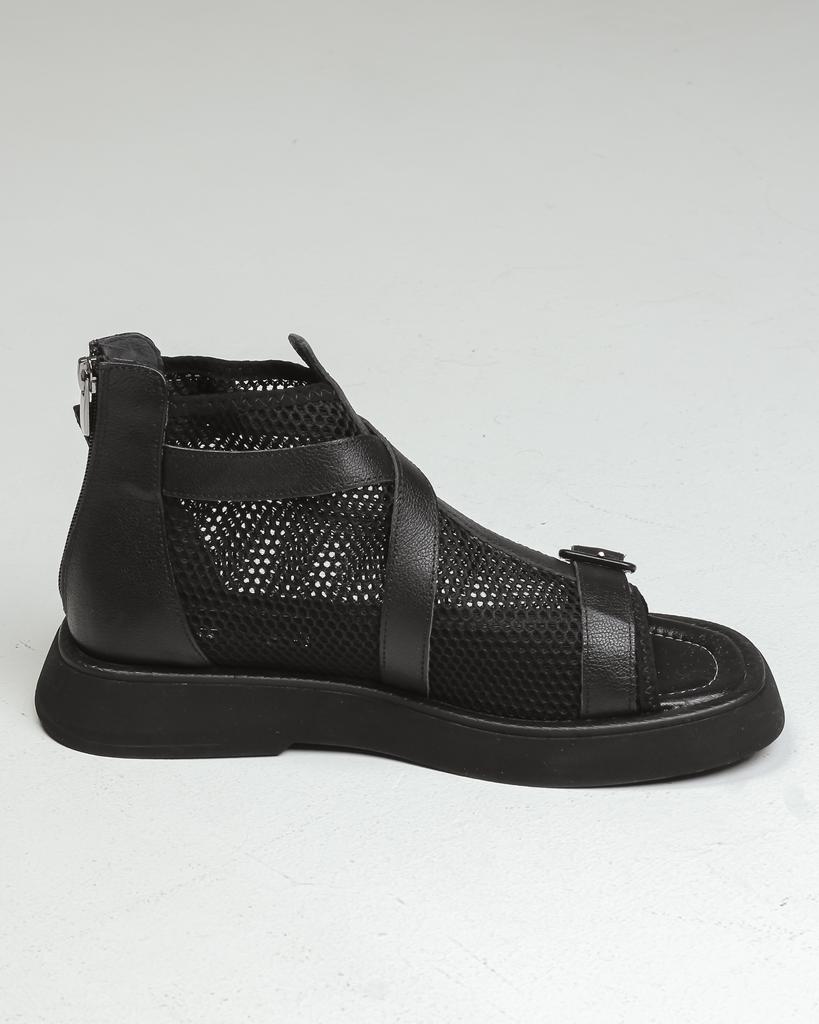 Босоножки с сеточкой Phany 20773 36 черные кожа