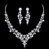 Fashion Alloy Rhinestone Faux Pearl Necklace Earrings Women Bride Jewelry Set