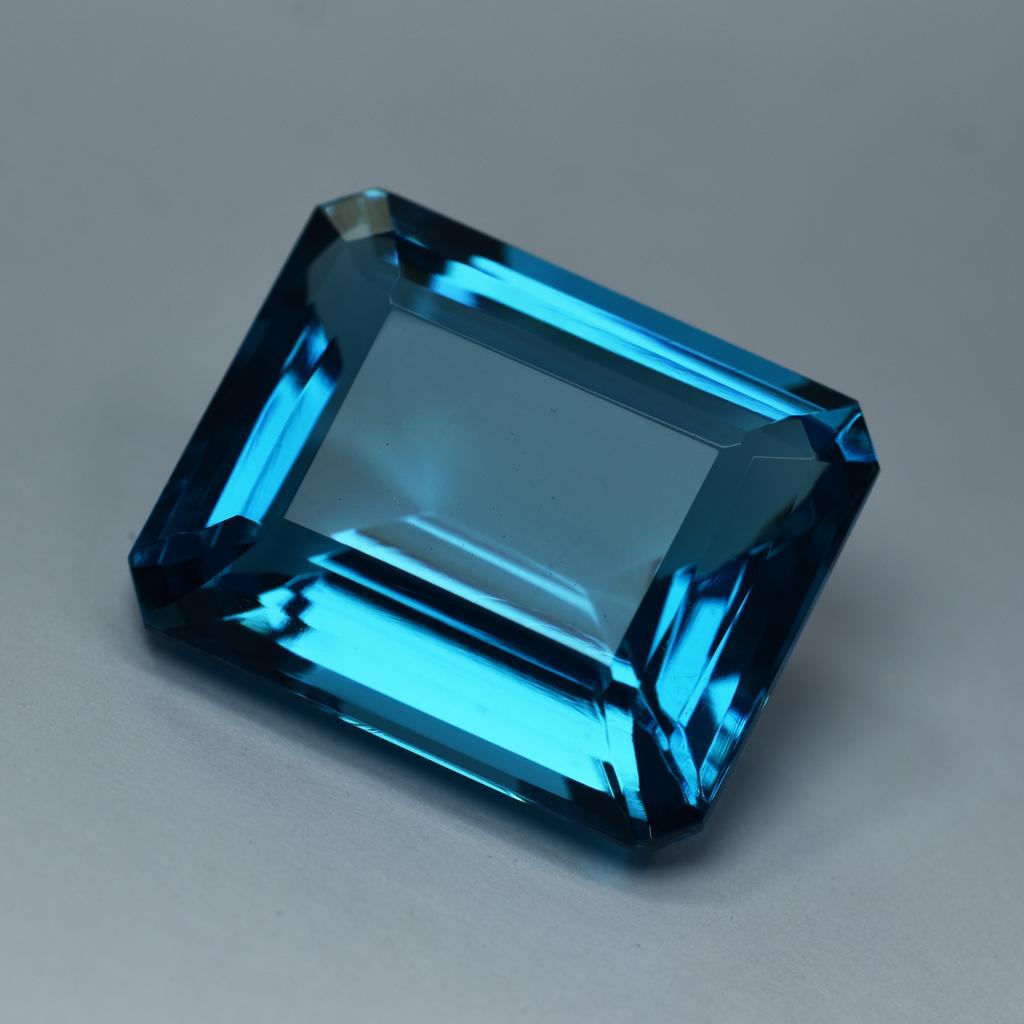 Lab-Created Teal Sapphire 39.58 Ct CERTIFIED Emerald Cut Blue Loose Gemstone S-98795498