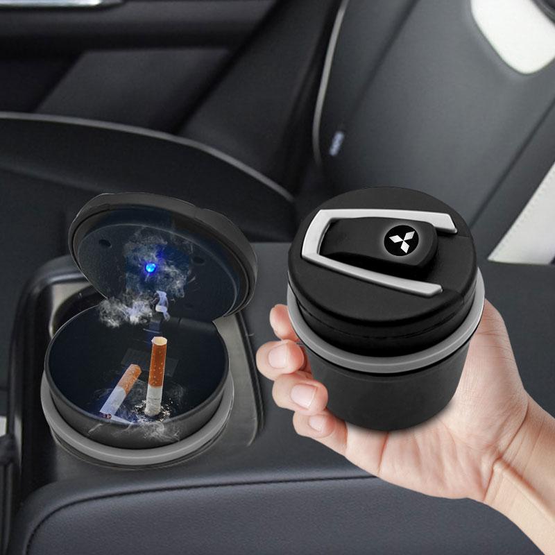 Car Ashtrays Portable Car Auto LED Light Cigarette Cigar Ash Cylinder for Mitsubishi ASX EVO Lancer Lancer Pajero Center Hub Cap