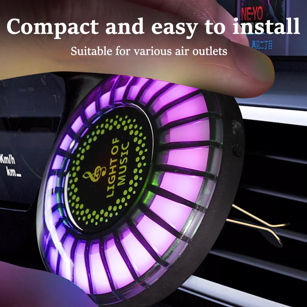 Car LED Sound Control Pickup Rhythm Lights Air Freshener RGB Voice Activated Atmosphere Rhythm Light APP Control Multi-Color