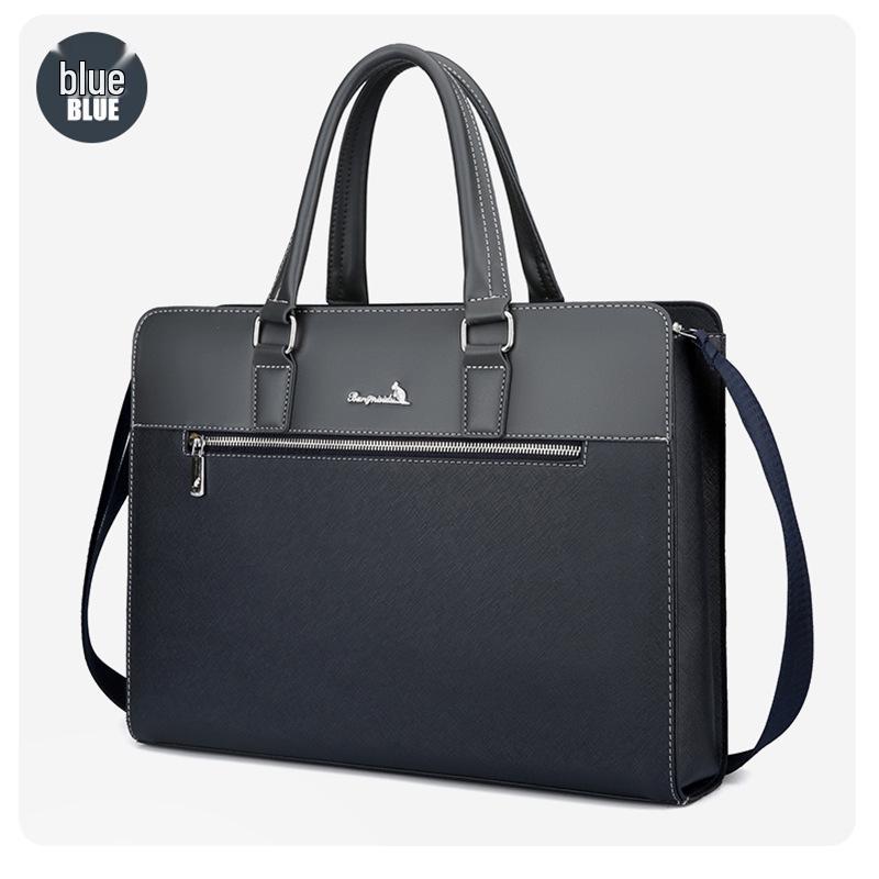 Men's Simple Solid Color Laptop Shoulder Bag & Business Backpack