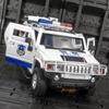 Black Mamba H2583 Alloy Police Car Simulation Toy - Pull-Back Off-Road Model for Boys