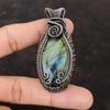 Labradorite Pendant Wire Wrapped Pendant Gemstone Copper Pendant Unique Labradorite Jewelry Wrapped Pendant For Gift Handmade Copper Jewelry