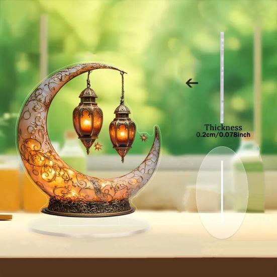 Акриловый лунный замок Yousheng, украшение 2D, плоский полумесяц, мечеть, дворец, настольная вывеска, праздничная вечеринка, домашний офис, гостиная, спальня, украшение рабочего стола