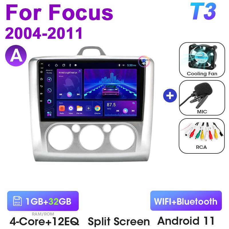 2 Din Android 12 автомобильное радио для Ford Focus 2 3 Mk2/Mk3 2004-2011 мультимедийный видеоплеер GPS 4G Carplay Auto Stereo RDS головное устройство