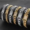 Мужская цепочка из нержавеющей стали с покрытием 18K золотом, стиль хип-хоп Майами, звенья curb кубинская цепь, инкрустированная цирконами, для мальчика мужчины