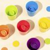Детские деревянные креативное мышление цвет когнитивная классификация чашка классификация по цвету штабелируемая чашка игра развивающие игрушки