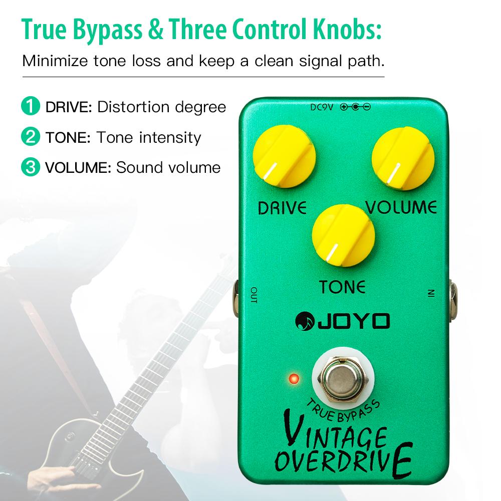 JOYO JF-01 Vintage Overdrive Гитарная педаль Создающая Теплый Мягкий Плавный Овертон Овердрайв Педаль с Эффектами Сустейна