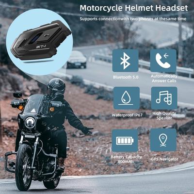 WAYXIN гарнитура для шлема, мотоциклетная Bluetooth 5,0, беспроводная система громкой связи для мотоцикла, водонепроницаемые мотоциклетные наушники KT 1
