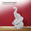 Graceful High-Trunk Elephant Figurine | A Symbol of Luck & Prosperity | Perfect for Elegant Home Décor – Pack of 1, Silver