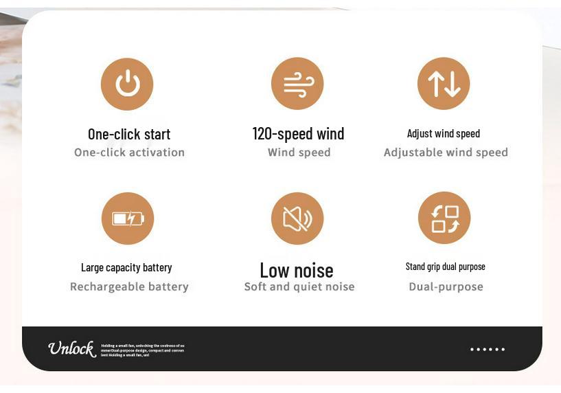2026 Handheld Digital Fan - Multi-Speed, Strong Wind, USB Rechargeable, Portable Electric Fan