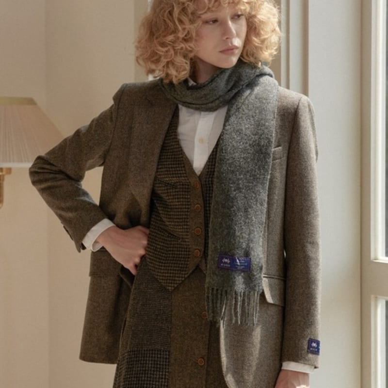 ABRAHAM MOON Шарф из мериносовой шерсти 25 см - Серый