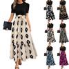 Women's Floral Print High Waist Fashionable And Elegant Dress