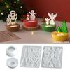 Сделай сам Рождественский круглый гипсовый стакан для свечи силиконовая форма рождественская елка снеговик украшение контейнер для основания свечи банка смоляные формы