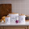 Круглая банка для хранения картофеля, лука, чеснока из углеродистой стали с крышкой, белый контейнер для хранения чеснока с вентиляционными отверстиями, хранитель для чеснока