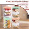 4/8Pcs Overnight Oats Container Moisture Resistant Sealable Glass Jars Kitchen Milk Fruit Salad Food Storage Jars Portable