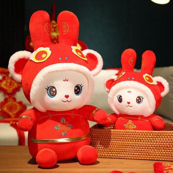 Изысканное украшение в виде куклы-кролика, очаровательная плюшевая игрушка в виде кролика, плюшевое животное, новогодний талисман для дома 2023 года