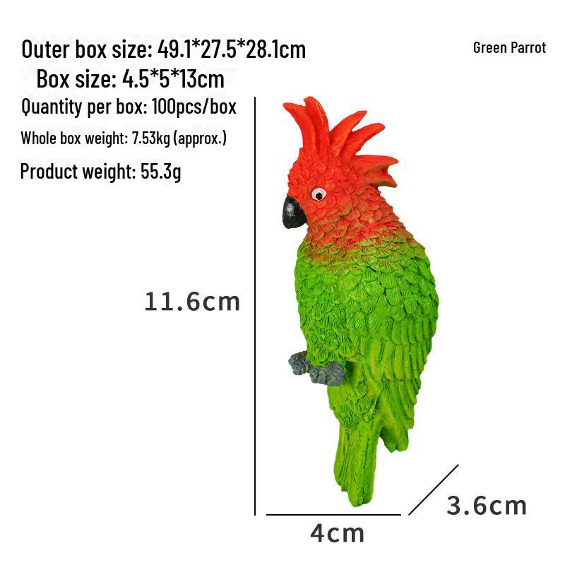 Креативное украшение края аквариума с попугаями - настенный ландшафтный орнамент