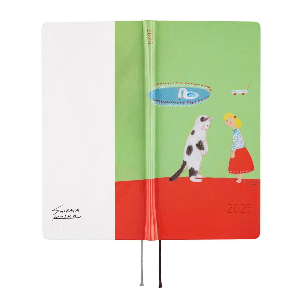 Hobonichi Techo 2025 Weeks Keiko You for Your Hard Aoki January Start Weekly Planner Left Slim Vertical Shibata/Thank Work, Mr.