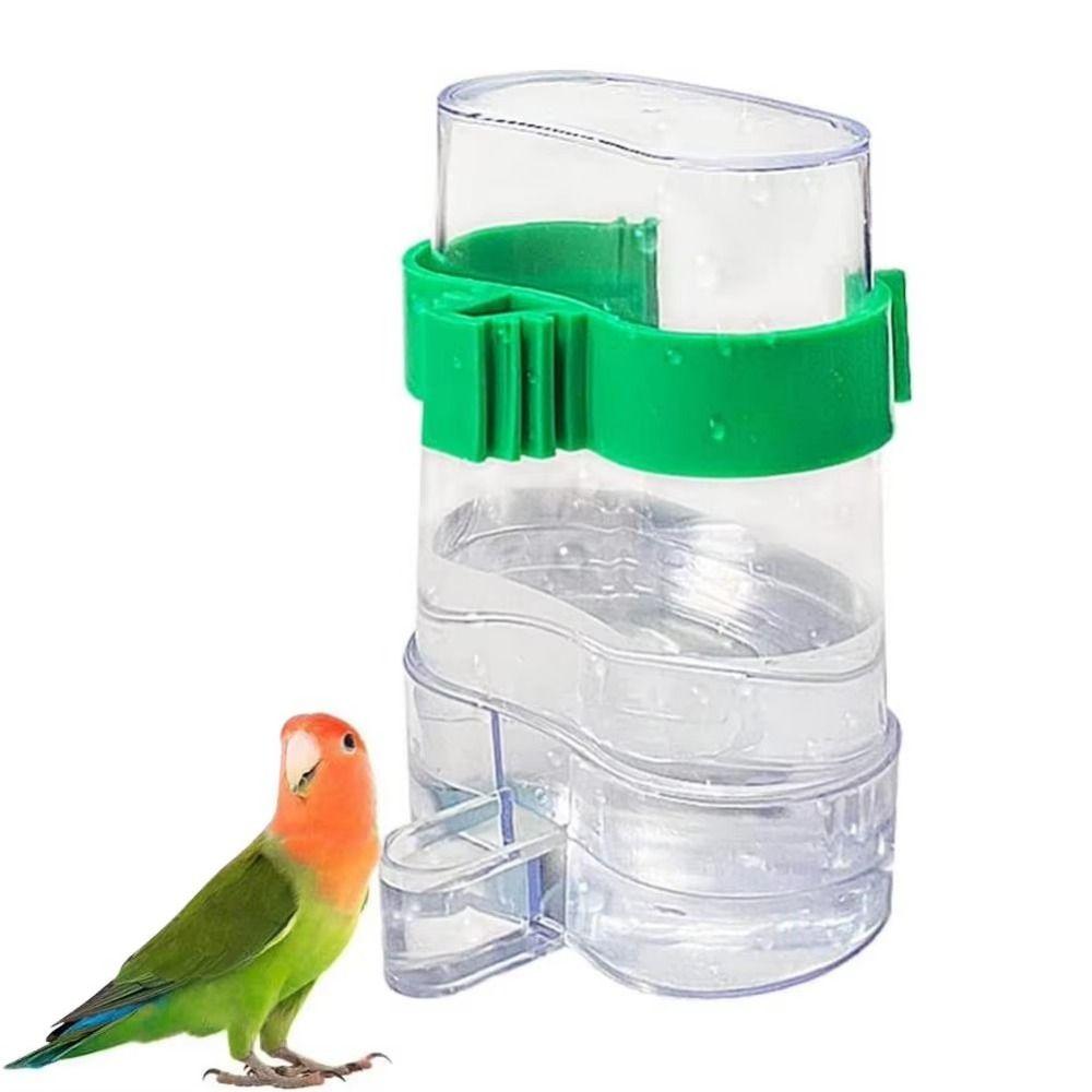 Plastic Bird Water Dispenser Anti-Spill Parrots Feeder Waterer Sturdy Bird Cups Bottle Lovebirds