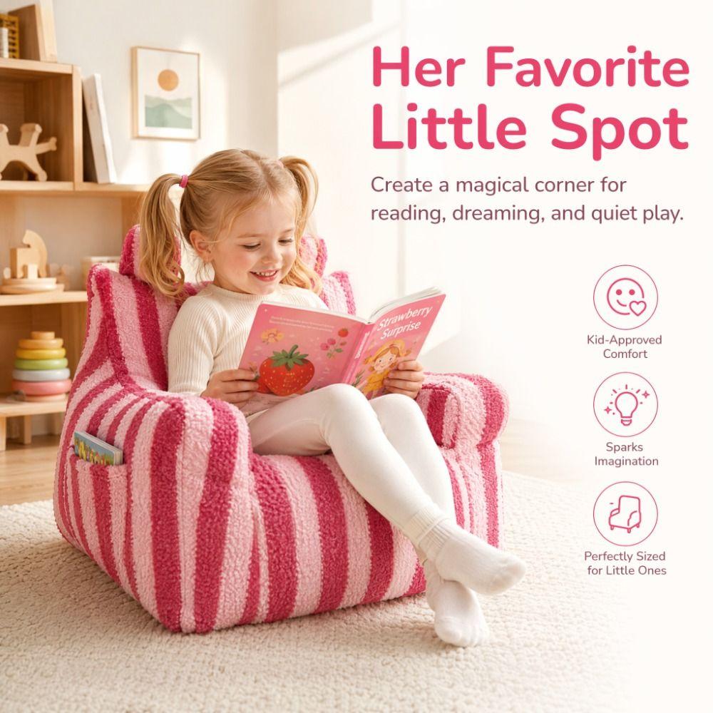 Storage Bag Children's Bear Sofa Soft Fabric Seating Furniture Small Sofa Chair Play Area