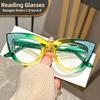 Elegant Cat Eye Reading Glasses With Rhinestone Decoration J Gradient Frame Reading Glasses +1.0 To +4.0 Dioptric Power