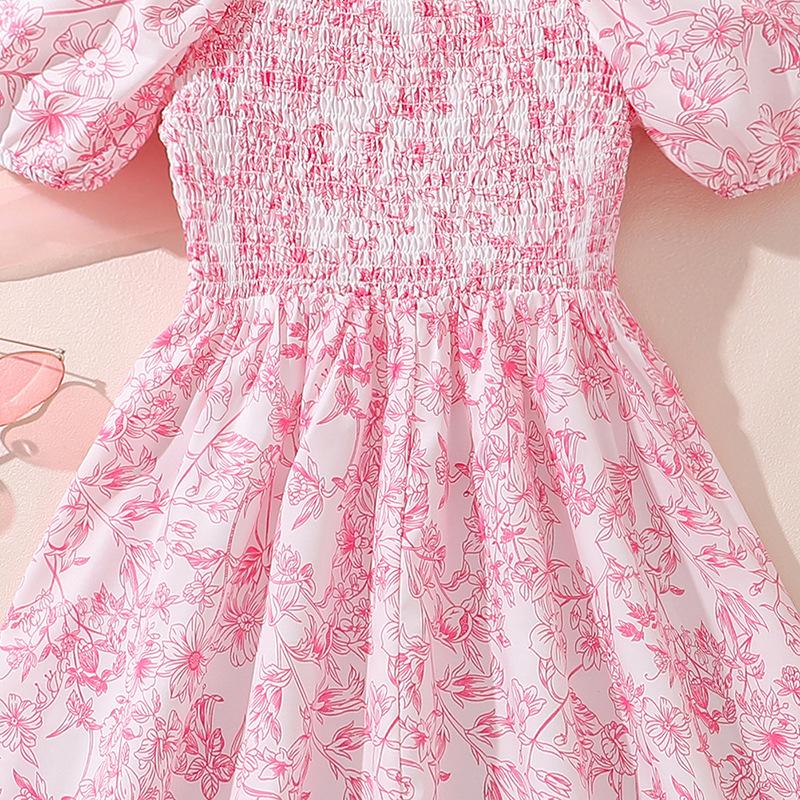 Одежда для девочек 7-12 лет Летние платья Винтажные платья принцессы в горошек с коротким рукавом Платья принцессы для больших детей Платья для вечеринок