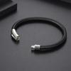 Новый кожаный браслет-веревка, мужское кожаное кольцо на руку, черный Senior Sense, простое назначение, веревка для пары рук 1