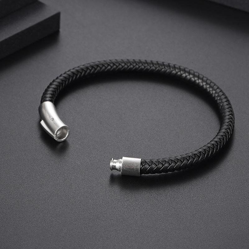Новый кожаный браслет-веревка, мужское кожаное кольцо на руку, черный Senior Sense, простое назначение, веревка для пары рук 1