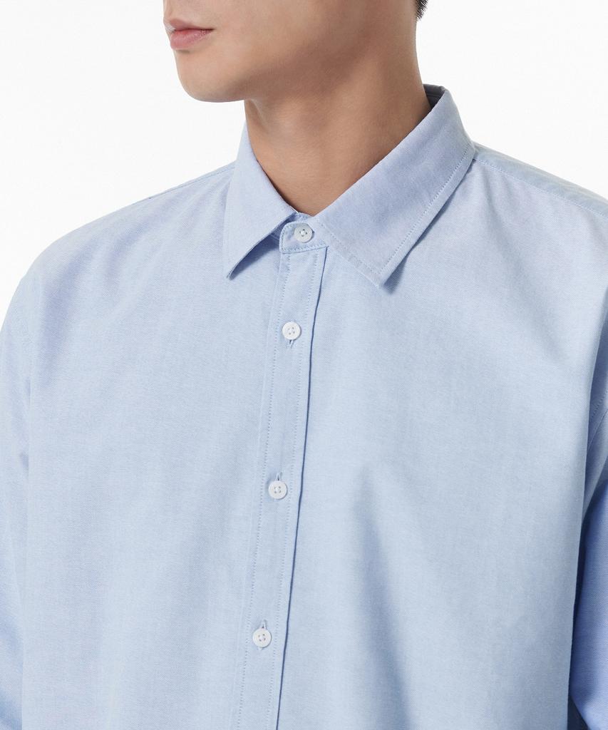 MUSINSA STANDARD Relaxed Fit Oxford Shirt_Non-Pocket [Blue]