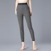 Unisex High-Waisted Thick Wool Pants: Warm Jacquard Knit Base Layer for Winter